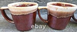 Vintage Hull Pottery Ball Water Pitcher Brown Drip plus 4 McCoy Cups