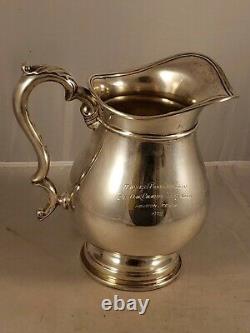 Vintage International Prelude Sterling Silver Water Pitcher 4 1/4 Pint Inscribed