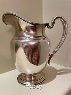 Vintage International Silver Company Isc Sterling Water Pitcher 4 1/2 Pints 9 In