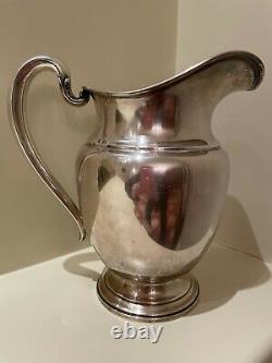 Vintage International Silver Company Isc Sterling Water Pitcher 4 1/2 Pints 9 In