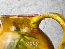 Vintage Italian Pottery Yellow Porcelain Watering Jug Pitcher