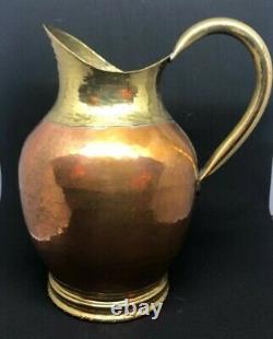 Vintage Large Belgium Copper and Brass Water Jug Dinanderie Veritable