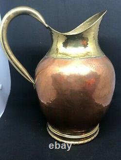 Vintage Large Belgium Copper and Brass Water Jug Dinanderie Veritable