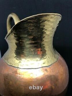 Vintage Large Belgium Copper and Brass Water Jug Dinanderie Veritable