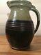 Vintage Large Stoneware Pottery Water Jug Pitcher With Lid, Signed, Beautiful