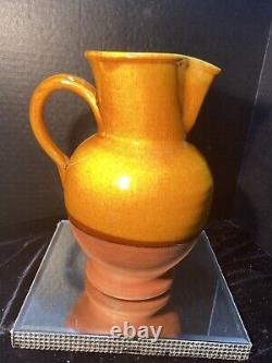 Vintage Made In France Half-Glazed and Terracotta Water Jug