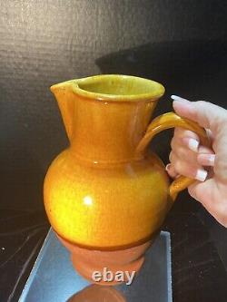 Vintage Made In France Half-Glazed and Terracotta Water Jug