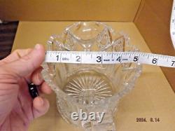 Vintage Marked Hawkes Brunswick Brilliant Cut Glass Water Pitcher Jug