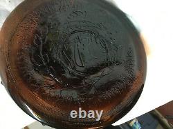 Vintage Mid Century 1977 Amber Glass Milk Jug Water Jug Coin Jug American Eagl