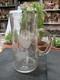 Vintage Old Lead Pattern Etched Clear Glass Water Jug Kitchenware Pitcher Jug