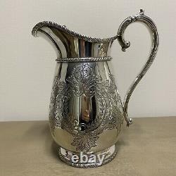 Vintage Old Sheffield Plate Silver Water Pitcher Reproduction (England)