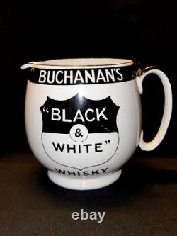 Vintage Old Shelley Buchanan's Black And White Whisky Water Pitcher Jug England