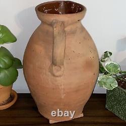 Vintage Pitcher Large Earthenware Terracotta Devon Pitcher Water Jug with Handle