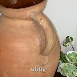 Vintage Pitcher Large Earthenware Terracotta Devon Pitcher Water Jug with Handle