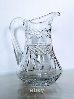 Vintage Pitcher Water Jug Heavy Waterford Crystal cut glass 8.5