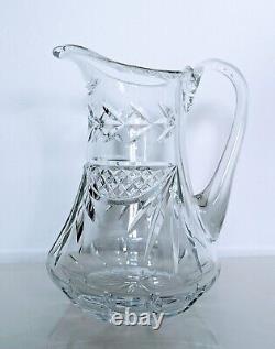 Vintage Pitcher Water Jug Heavy Waterford Crystal cut glass 8.5