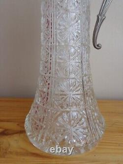 Vintage Raimond Italy Silver Plate Crystal Glass Water Wine Pitcher Jug RARE
