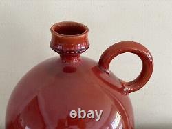 Vintage Red Italian Art Pottery Ceramic Pitcher Wine / Water Jug Made in Italy