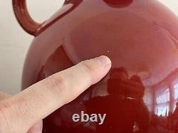 Vintage Red Italian Art Pottery Ceramic Pitcher Wine / Water Jug Made in Italy