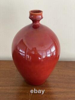 Vintage Red Italian Art Pottery Ceramic Pitcher Wine / Water Jug Made in Italy