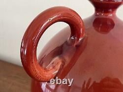 Vintage Red Italian Art Pottery Ceramic Pitcher Wine / Water Jug Made in Italy