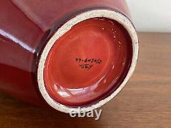 Vintage Red Italian Art Pottery Ceramic Pitcher Wine / Water Jug Made in Italy