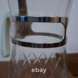 Vintage Retro Water Pitcher Glass Jug with Cold Handle