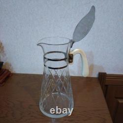 Vintage Retro Water Pitcher Glass Jug with Cold Handle