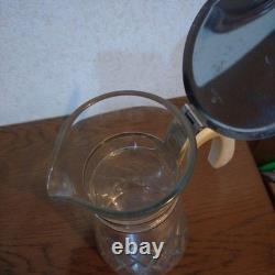 Vintage Retro Water Pitcher Glass Jug with Cold Handle