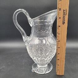 Vintage Saint Louis France Massenet Clear Fan & Crisscross Cut Water Jug Pitcher