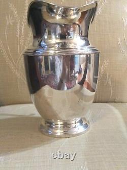 Vintage Sterling Silver Preisner Water Pitcher 8.5 tall 17.6 ounces, No Monogram