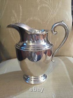 Vintage Sterling Silver Preisner Water Pitcher 8.5 tall 17.6 ounces, No Monogram
