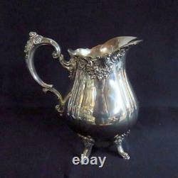 Vintage Wallace Baroque Silverplate 9.5 Tall Water Pitcher 267 with tray