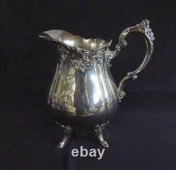 Vintage Wallace Baroque Silverplate 9.5 Tall Water Pitcher 267 with tray