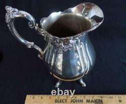 Vintage Wallace Baroque Silverplate 9.5 Tall Water Pitcher 267 with tray