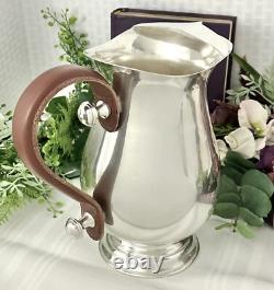 Vintage Water Pitcher Leather Handled Barware 60 Oz Cold Drink Pitcher