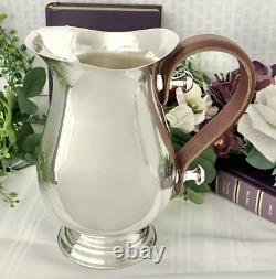 Vintage Water Pitcher Leather Handled Barware 60 Oz Cold Drink Pitcher