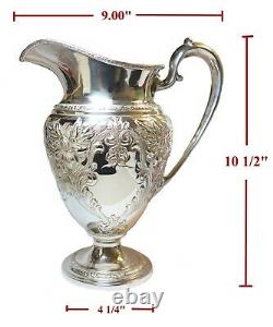 Vintage solid. 925 sterling silver Frank Whiting water pitcher superb condition