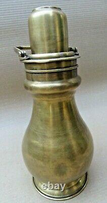 Vintage travelers Brass Pitcher & jug Screw lid water Glass Unusual Collectible
