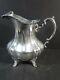 Vtg Poole #990 Lancaster Rose Footed Water Pitcher With Ice Lip Sterling Silver Nm