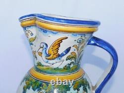 Vtg Talavera Duran Spain Hand Painted Faience Landscape Animals 10 Pitcher Jug