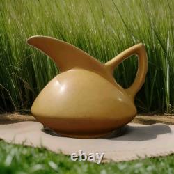 Vtg Yellow Water Pitcher Monmouth Western Stoneware Pottery NO LABEL Ceramic USA