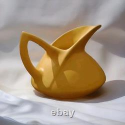 Vtg Yellow Water Pitcher Monmouth Western Stoneware Pottery NO LABEL Ceramic USA