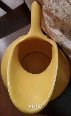 Vtg Yellow Water Pitcher Monmouth Western Stoneware Pottery NO LABEL Ceramic USA