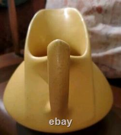 Vtg Yellow Water Pitcher Monmouth Western Stoneware Pottery NO LABEL Ceramic USA