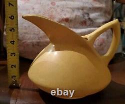 Vtg Yellow Water Pitcher Monmouth Western Stoneware Pottery NO LABEL Ceramic USA