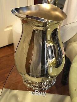 WM Rogers & Son Silver water pitcher 817 Vintage and ice guard 9