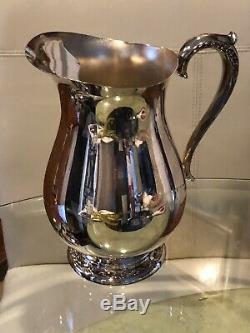 WM Rogers & Son Silver water pitcher 817 Vintage and ice guard 9