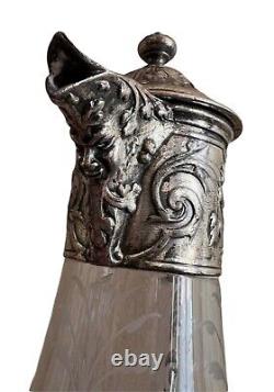 WMF Art Nouveau Claret and Water Jug Silver Plated, Germany, circa 1900