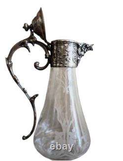 WMF Art Nouveau Claret and Water Jug Silver Plated, Germany, circa 1900